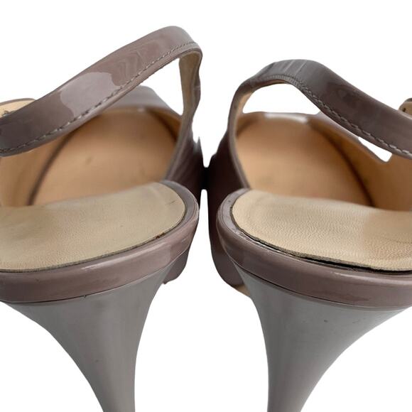 Giuseppe Zanotti Beige Patent Leather Peep Toe Slingback Platform Pump 38 1/2 - Picture 10 of 15